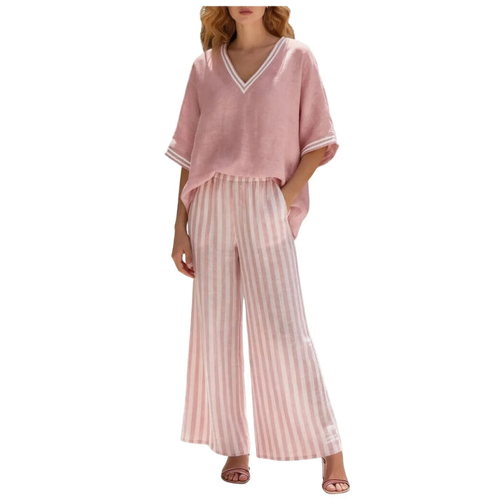 Audrina Striped Two Piece Set