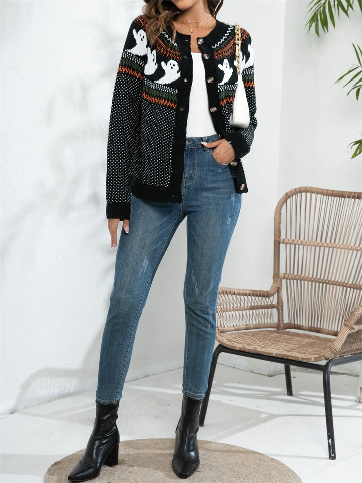 Vintage Ghost Button Cardigan