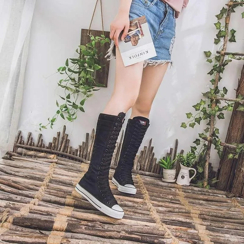Odile Lace Up Knee Boots