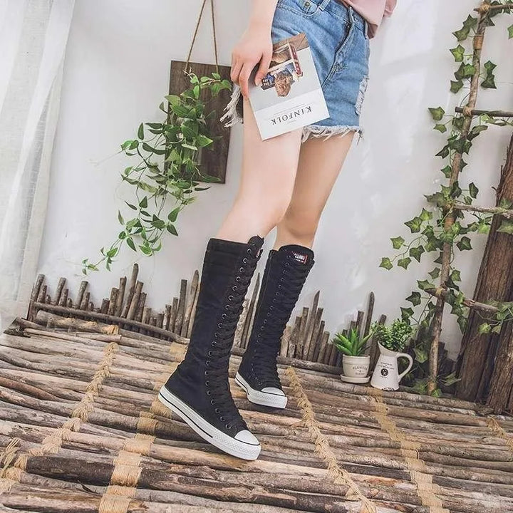 Odile Lace Up Knee Boots