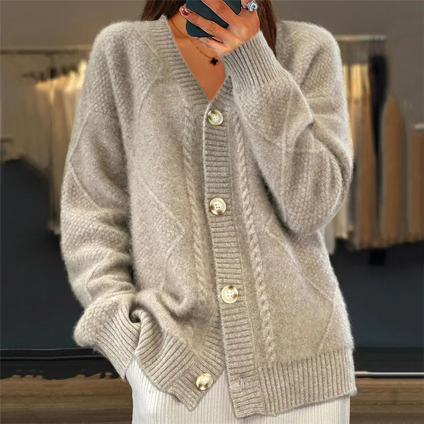 Merritt Cable Knit Button Cardigan