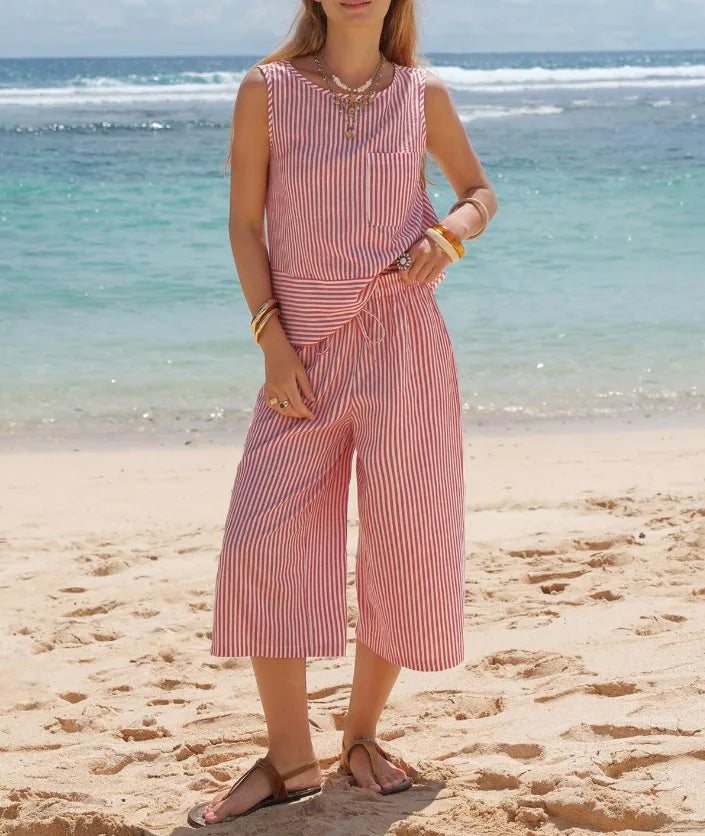 Miral Striped Cotton Casual Matching Set
