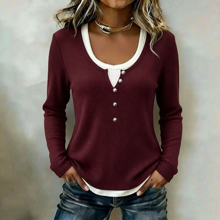 Lunari Contrast Trim Knit Top