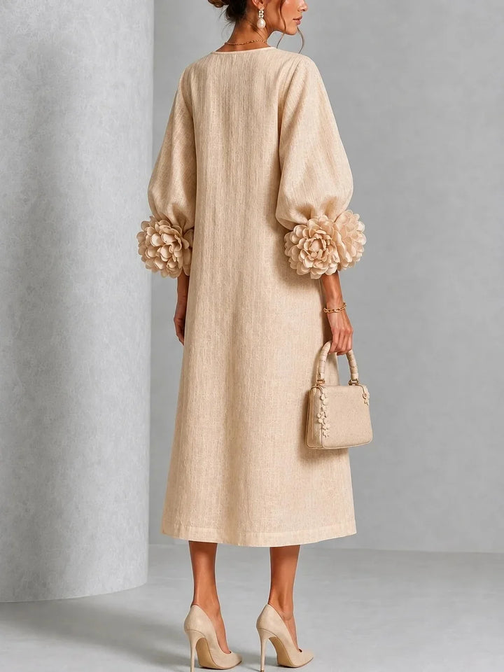 Coraline Lantern Sleeve Midi Dress