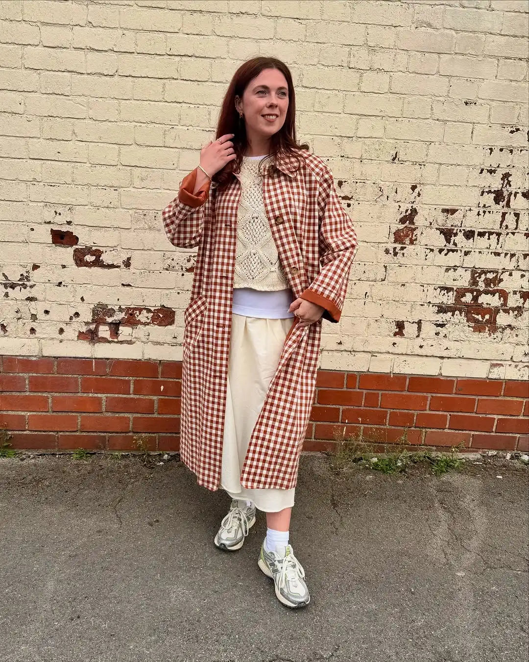 Hazel Gingham Trench Coat