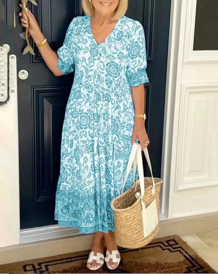 Josephine Floral Tie Dye Maxi Dress