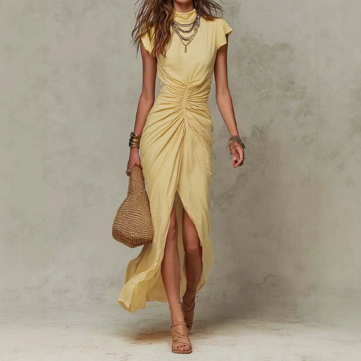 Cecila Mock Neck Split Dress