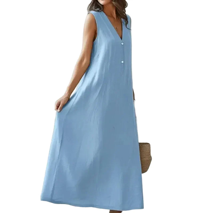 Elana Relaxed Linen Maxi Dress