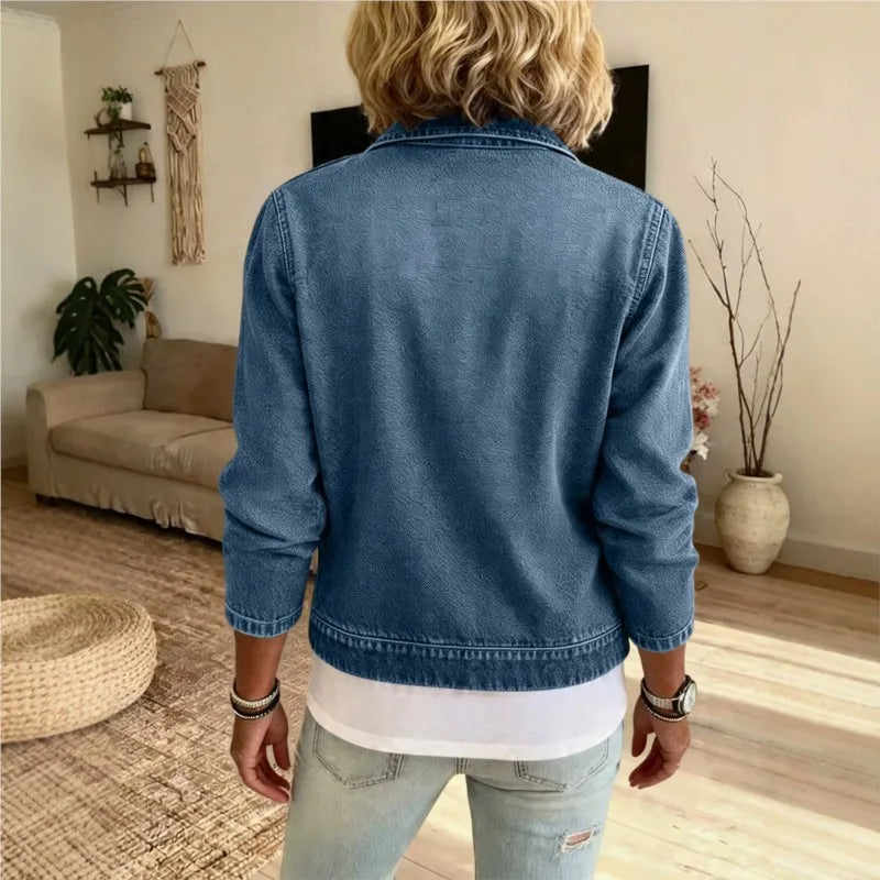 Isolene Zip Front Denim Jacket