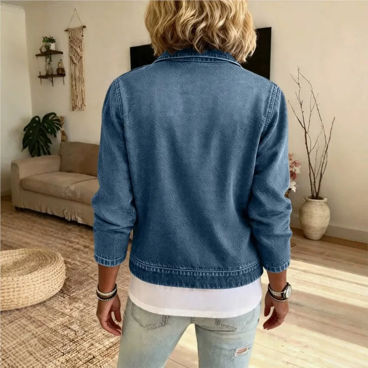 Isolene Zip Front Denim Jacket
