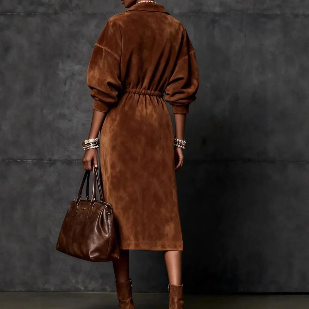 Sierra Adjustable Suede Maxi Dress