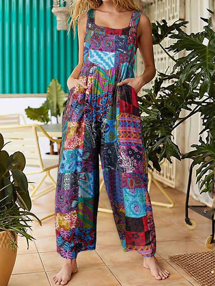 Tina Boho Print Wide Leg Jumpsuit