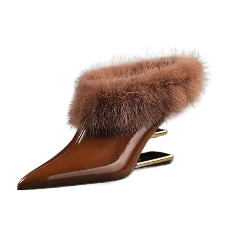 Belmont Pointed Toe Fur Mule