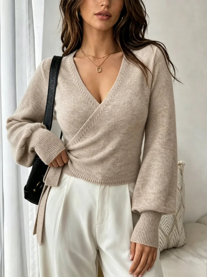 Selene Wrap Front Sweater