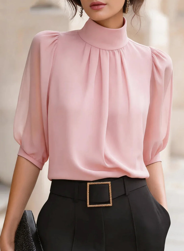Quince Pleated Chiffon Blouse
