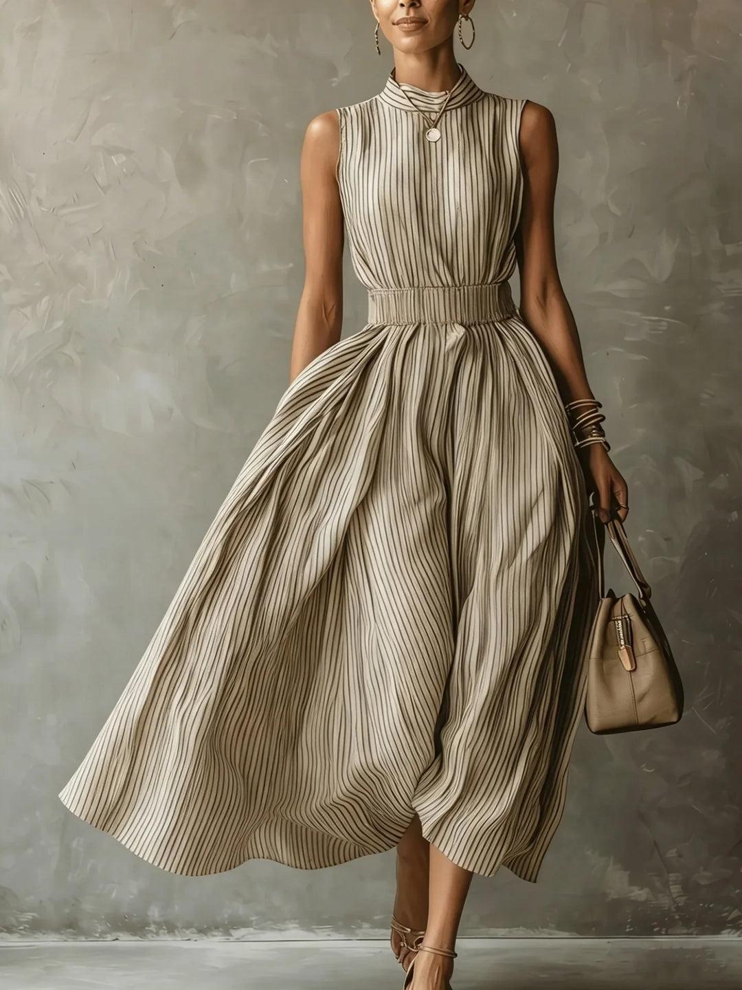 Soraya Elegant Sleeveless Midi Dress