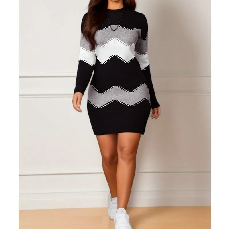 Ines Chevron Knit Dress