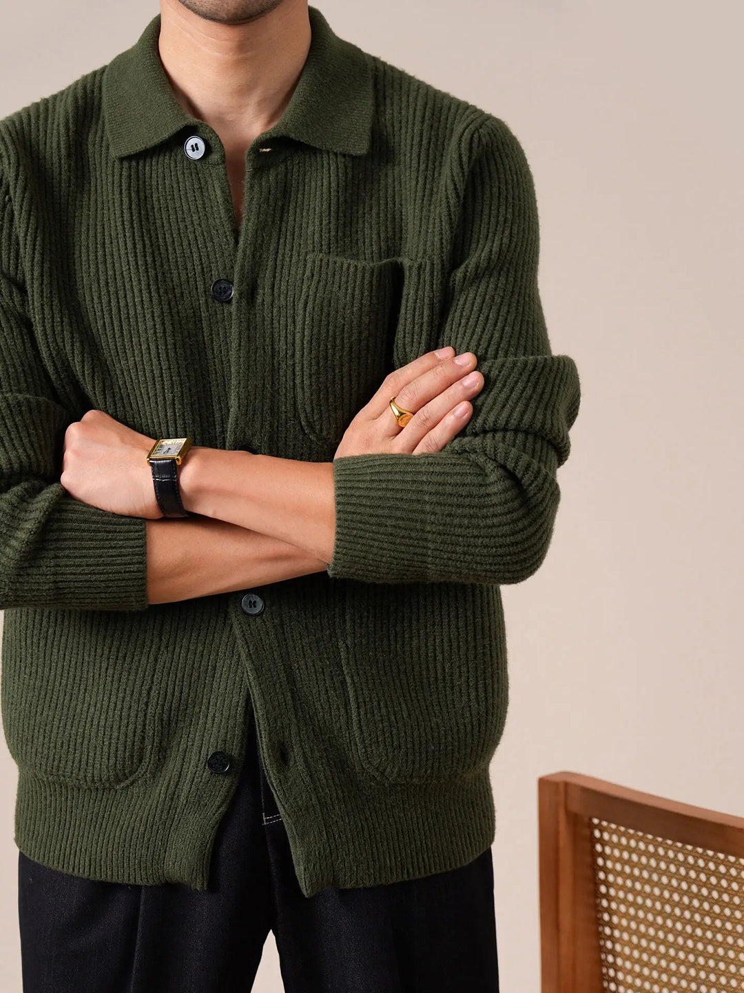 Bartholomew Ribbed Knit Cardigan