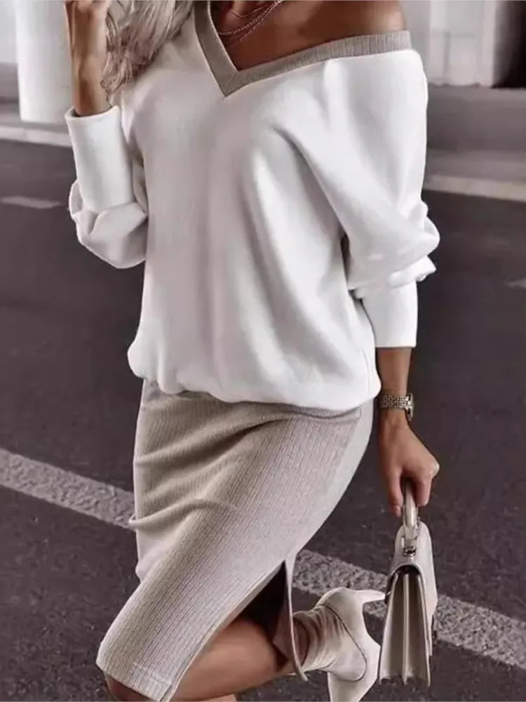 Larissa Ribbed Pencil Skirt Set