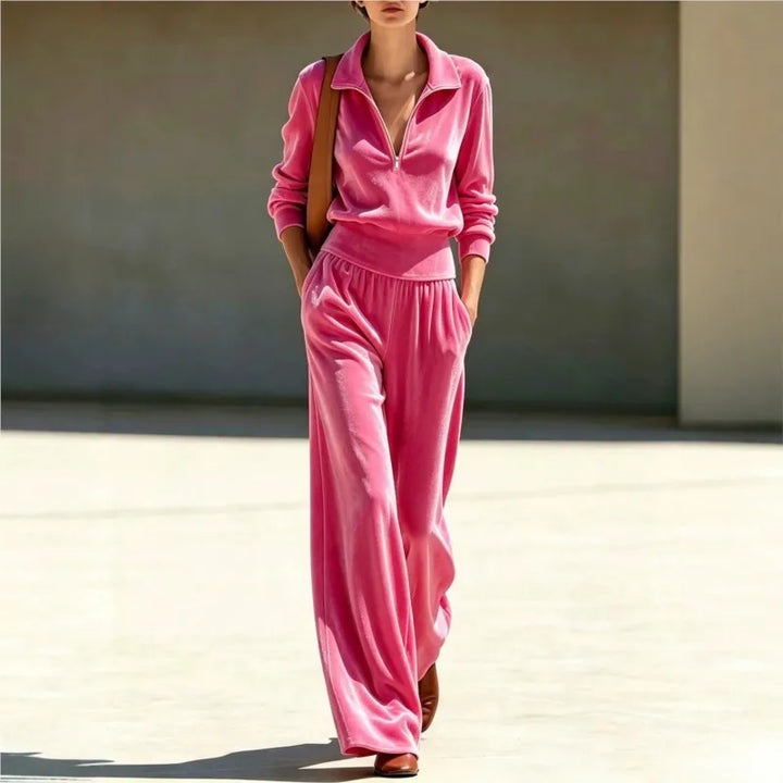 Palmer Velvet Half Zip Tracksuit
