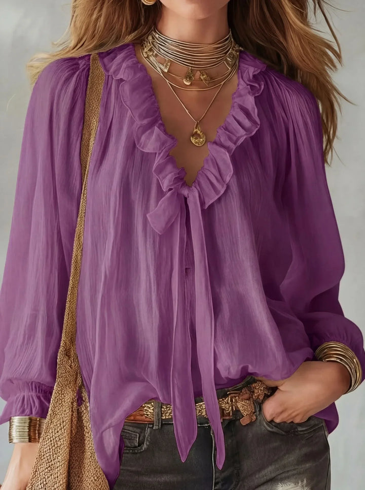 Leona Lace Up Long Sleeve Top