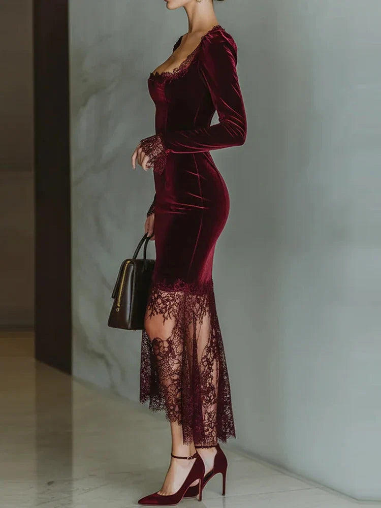 Arlena Velvet Lace Dress
