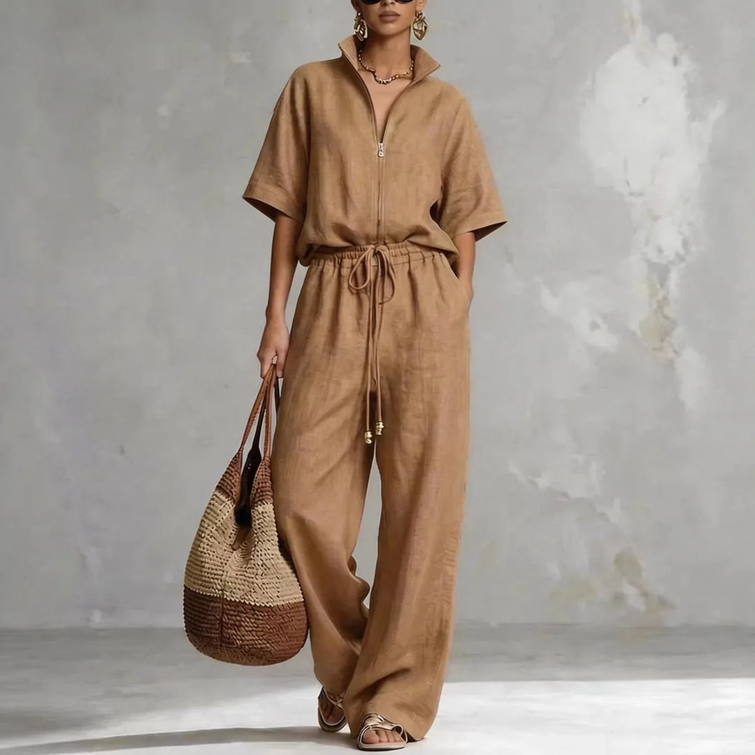 Darya Linen Wide Leg Pants Set