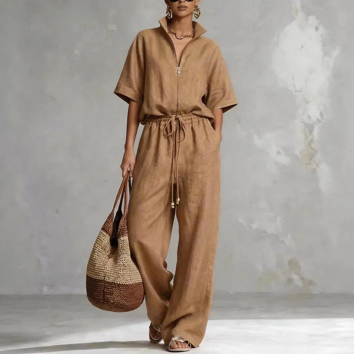 Darya Linen Wide Leg Pants Set
