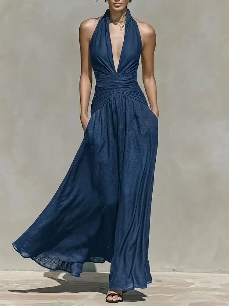 Marielys Ruched Waist Maxi Dress