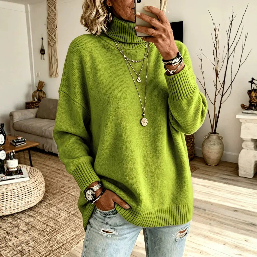 Genevieve Ribbed Turtleneck Sweater