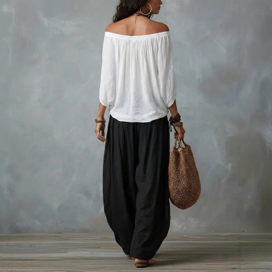 Fiorella Bohemian Off Shoulder Harem Pants Set