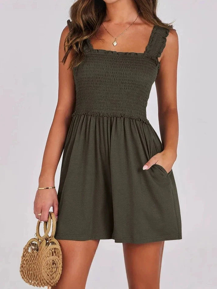 Isla Smocked Pocket Romper