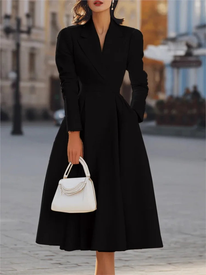 Yvette Notched Collar Maxi Dress