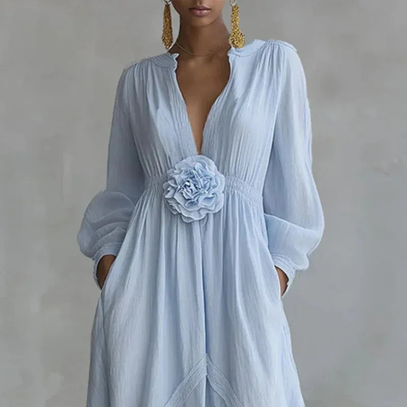 Coralie Deep V  Maxi Dress
