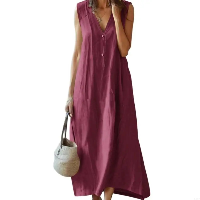 Elana Relaxed Linen Maxi Dress