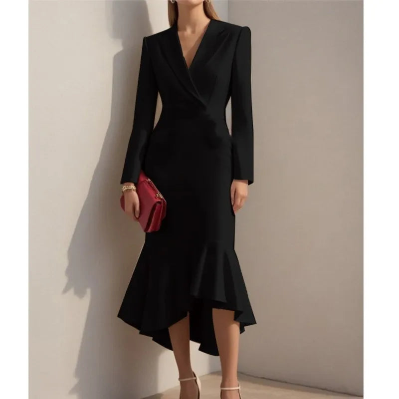 Veronika Notched Lapel Dress
