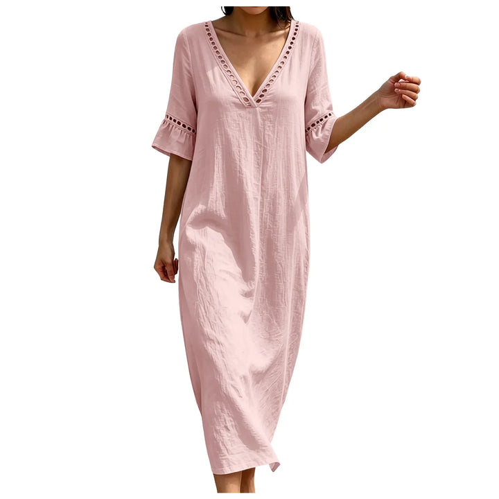 Isla V Neck Casual Maxi Dress