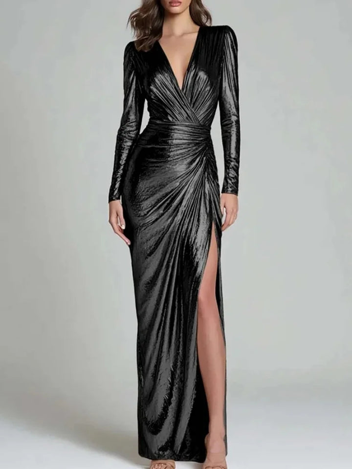 Amaris Ruched Wrap Maxi Dress