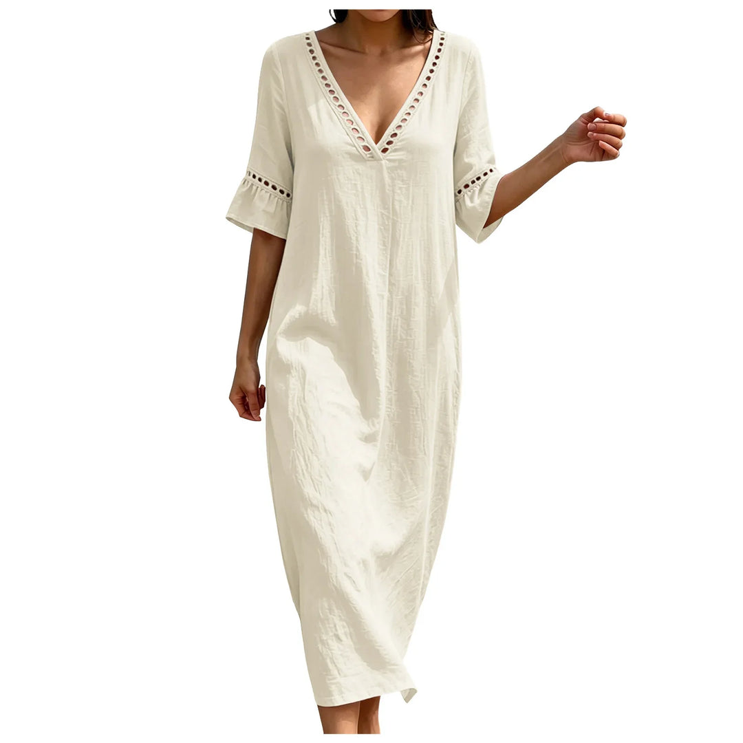 Isla V Neck Casual Maxi Dress
