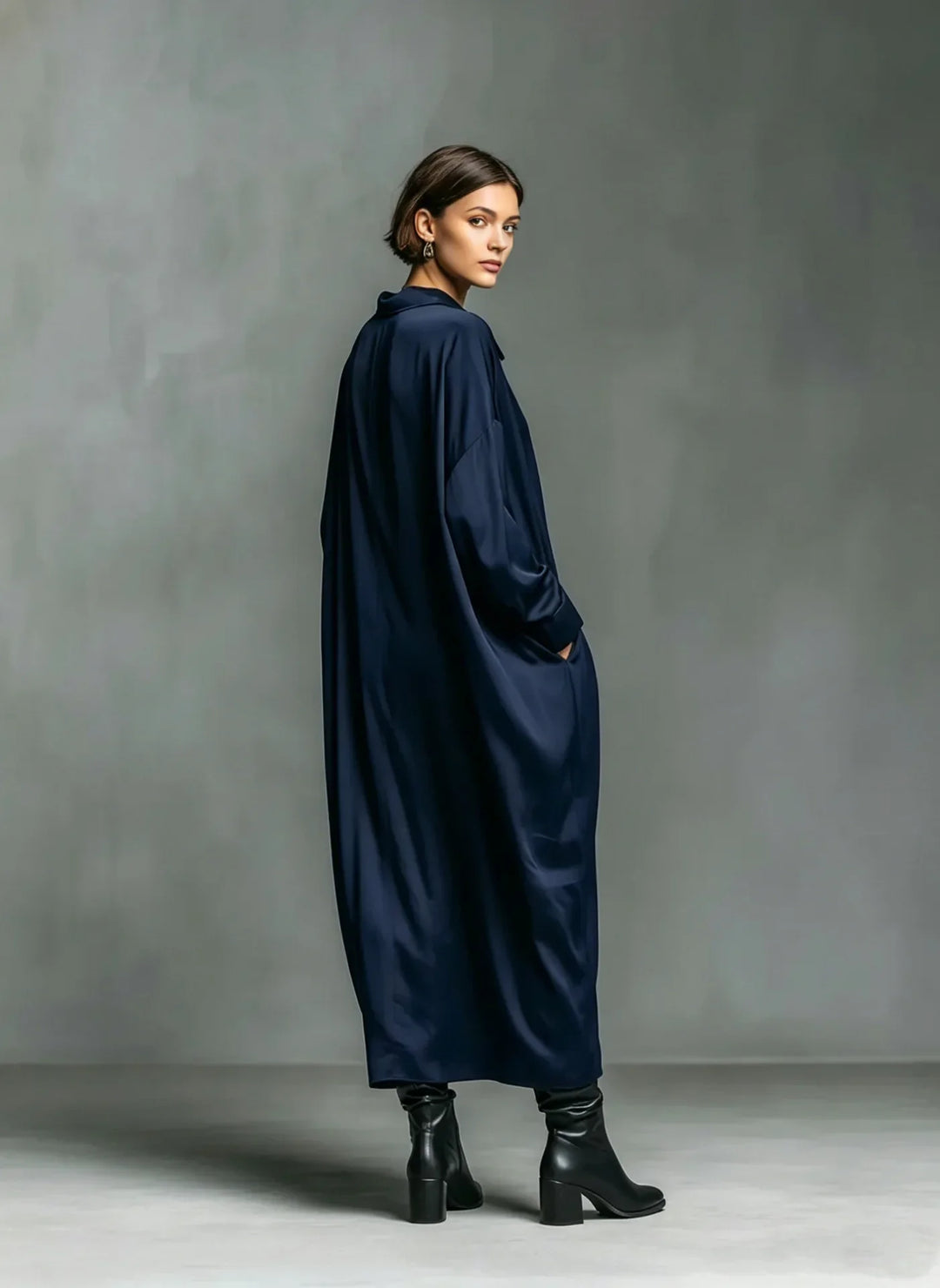 Amelisse Soft Drape Long Sleeve Maxi Dress