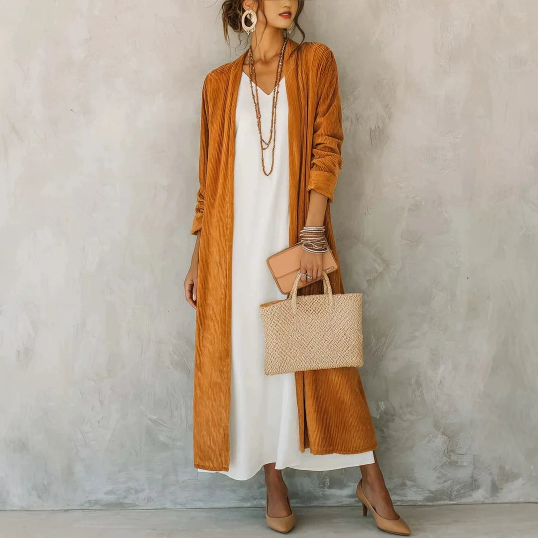 Gemma Corduroy Long Cardigan