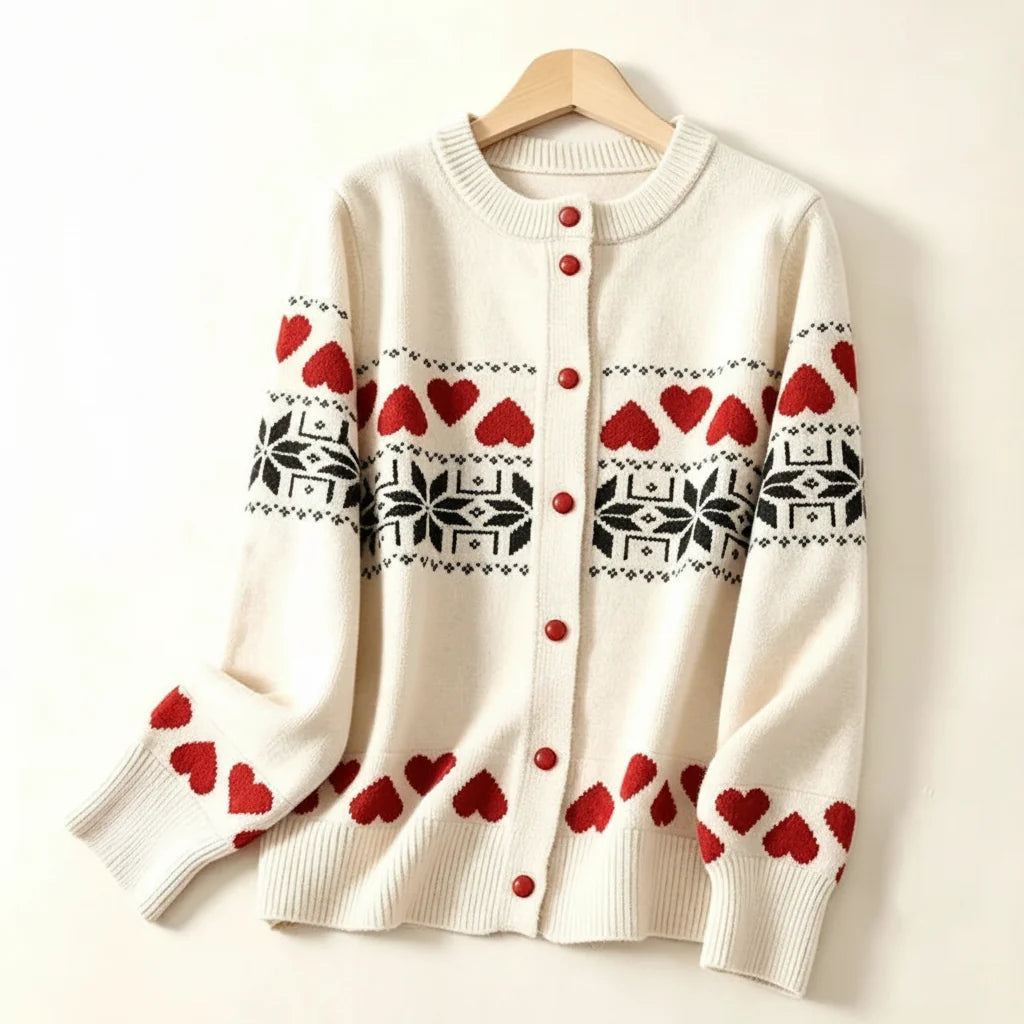 Leslie Jacquard Knit Cardigan