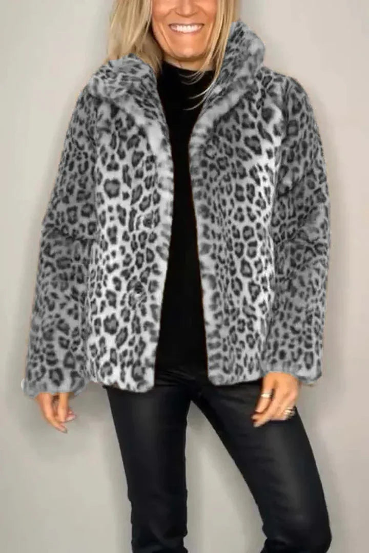 Talitha Turn Down Leopard Coat