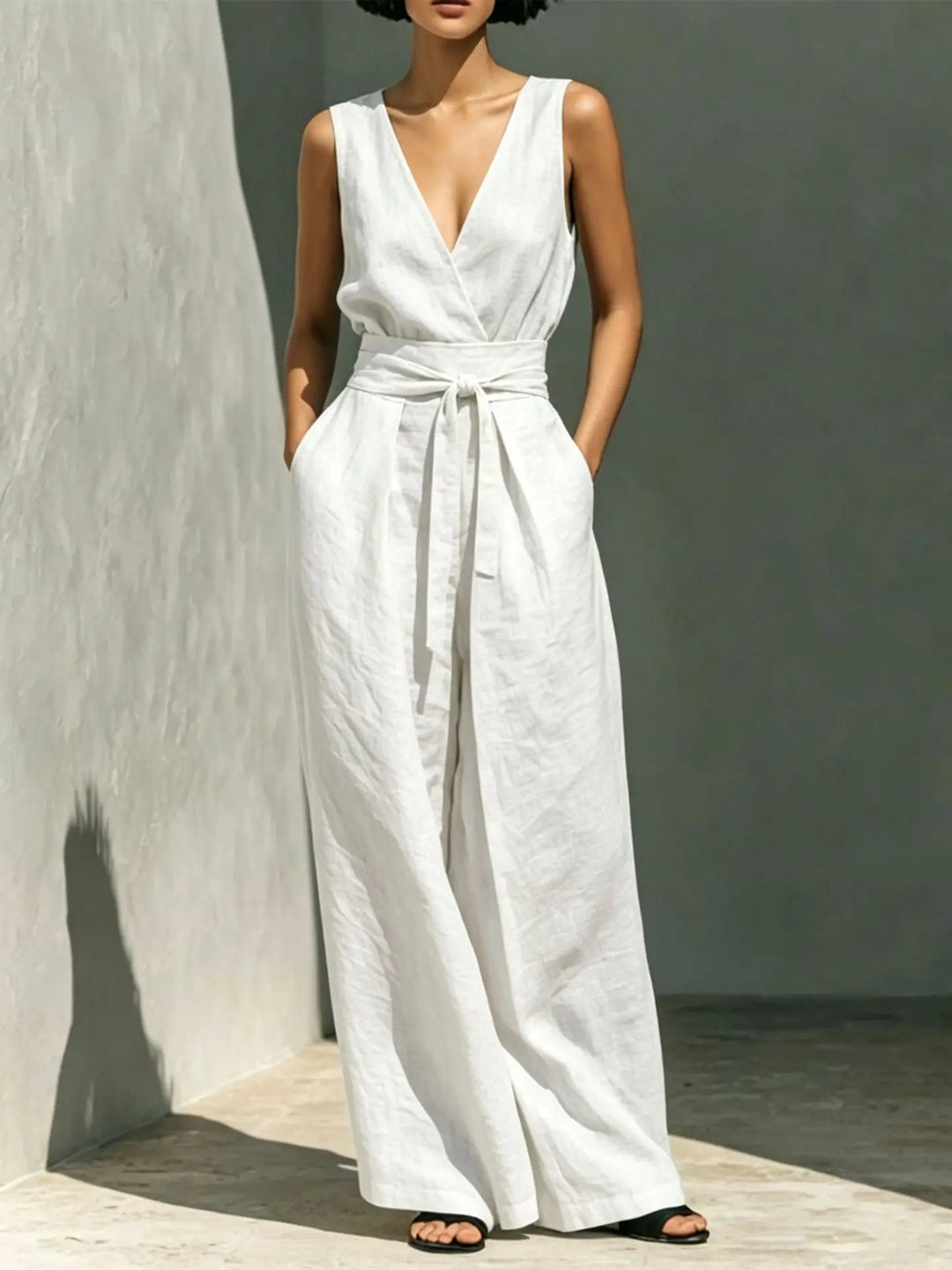 Marena Sleeveless Vest Wide Leg Pants Set