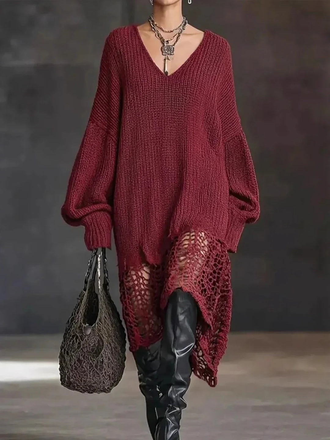 Marisol Hollow Out Sweater Dress