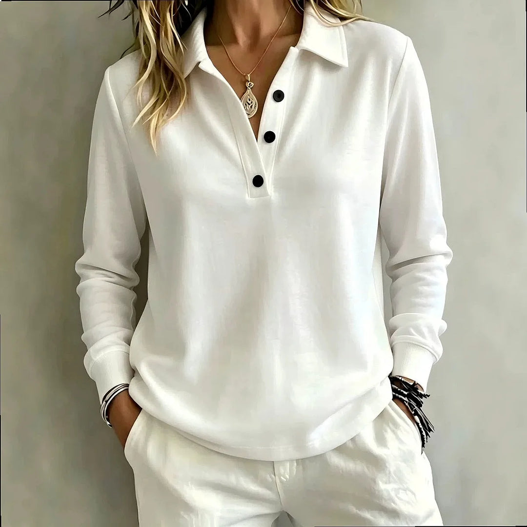 Sabine Button Placket Polo Top
