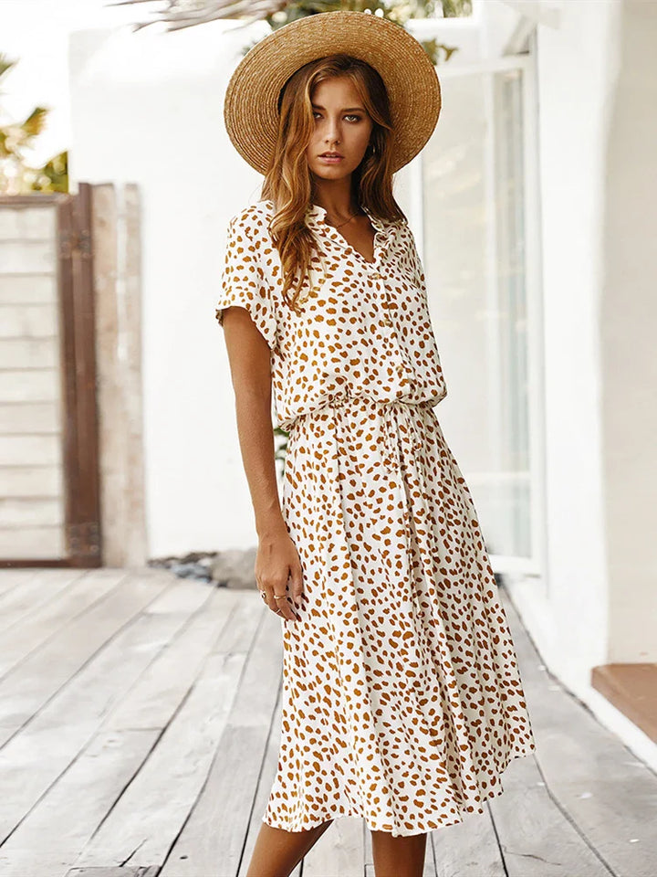 Amabel Printed Midi Shirt Dress