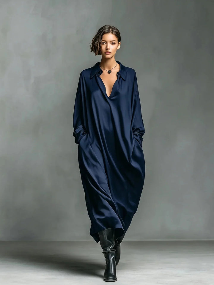Amelisse Soft Drape Long Sleeve Maxi Dress