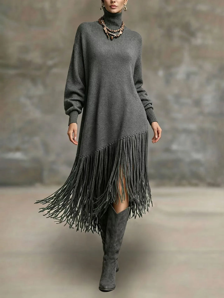 Tressa Fringe Knit Midi Dress