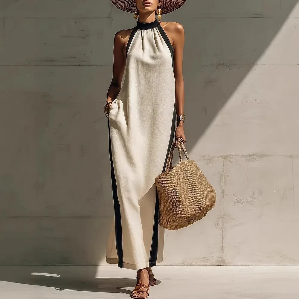 Heloise Casual Halter Maxi Dress